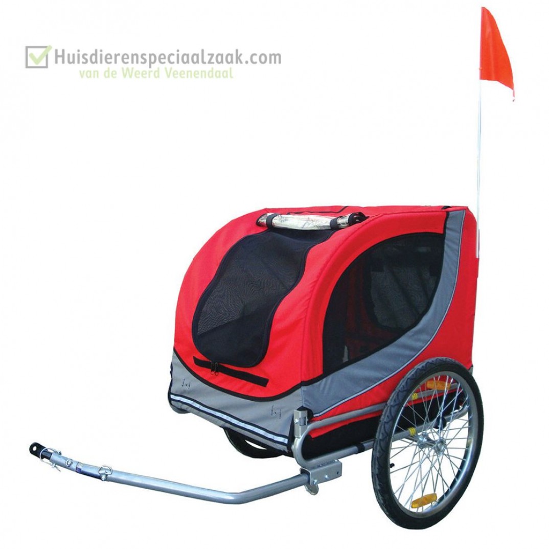 Honden fietskar runner in de kleur rood