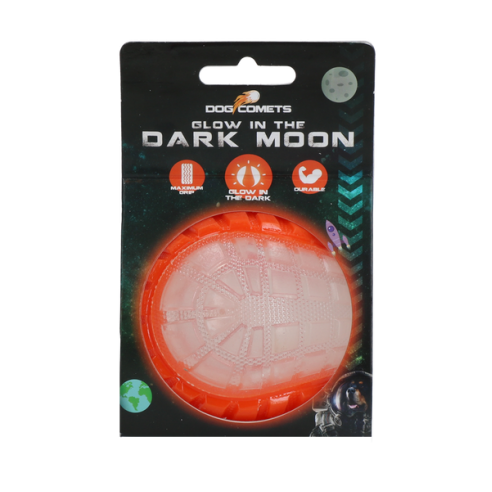 Dog Comets Glow In The Dark Moon Bal M Oranje