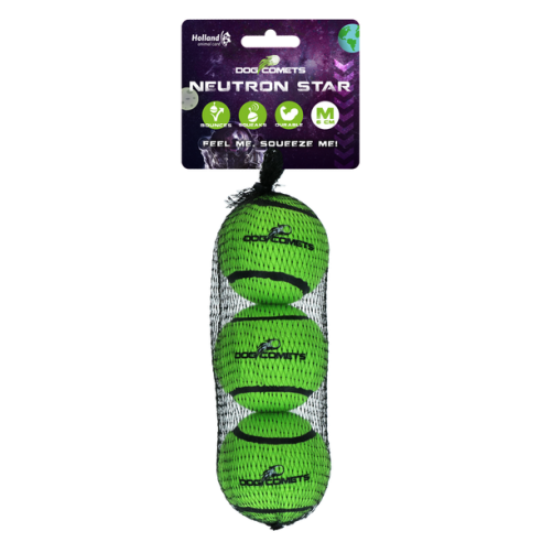 Dog Comets Neutron Star Tennisbal Met Pieper M Groen (3-pack) 