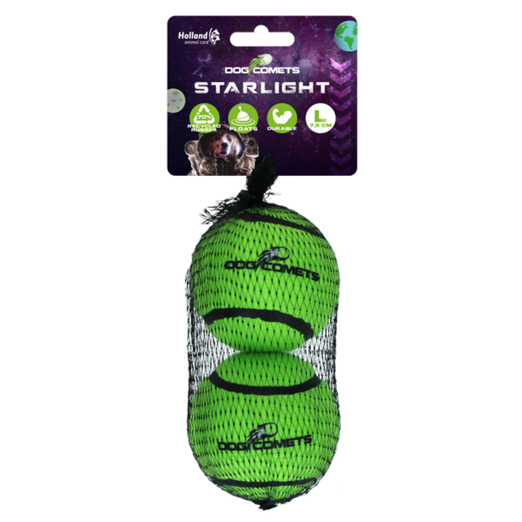 Dog Comets Starlight Tennisbal L Groen (2-pack)