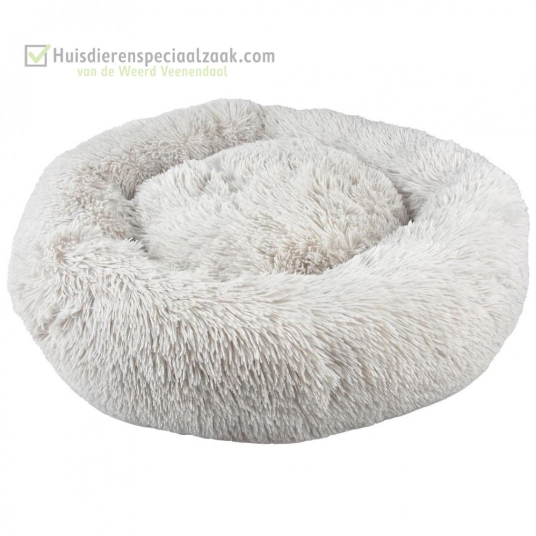 Cozy donut bed pluche mand zacht kleur grijs