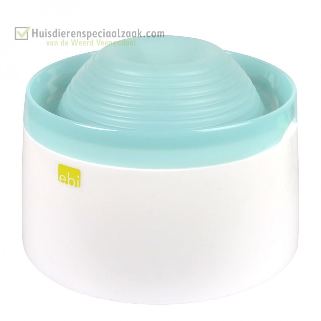 Mango drinkfontein met inhoud van 1,5 liter en de kleur blauw, voor kleine honden en katten