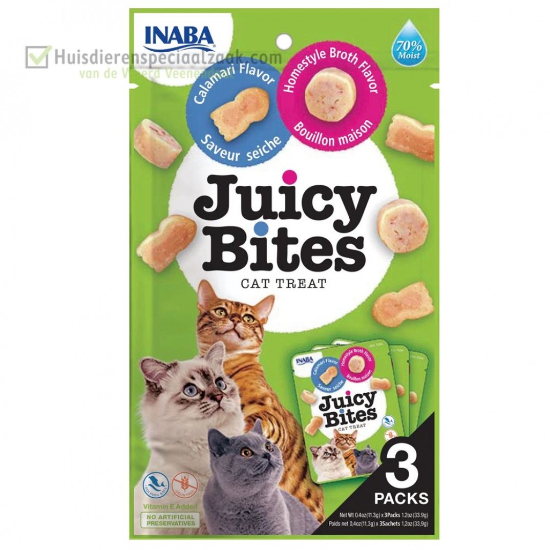 Inaba Ciao juicy katten snack met Inktvis en Bouillon