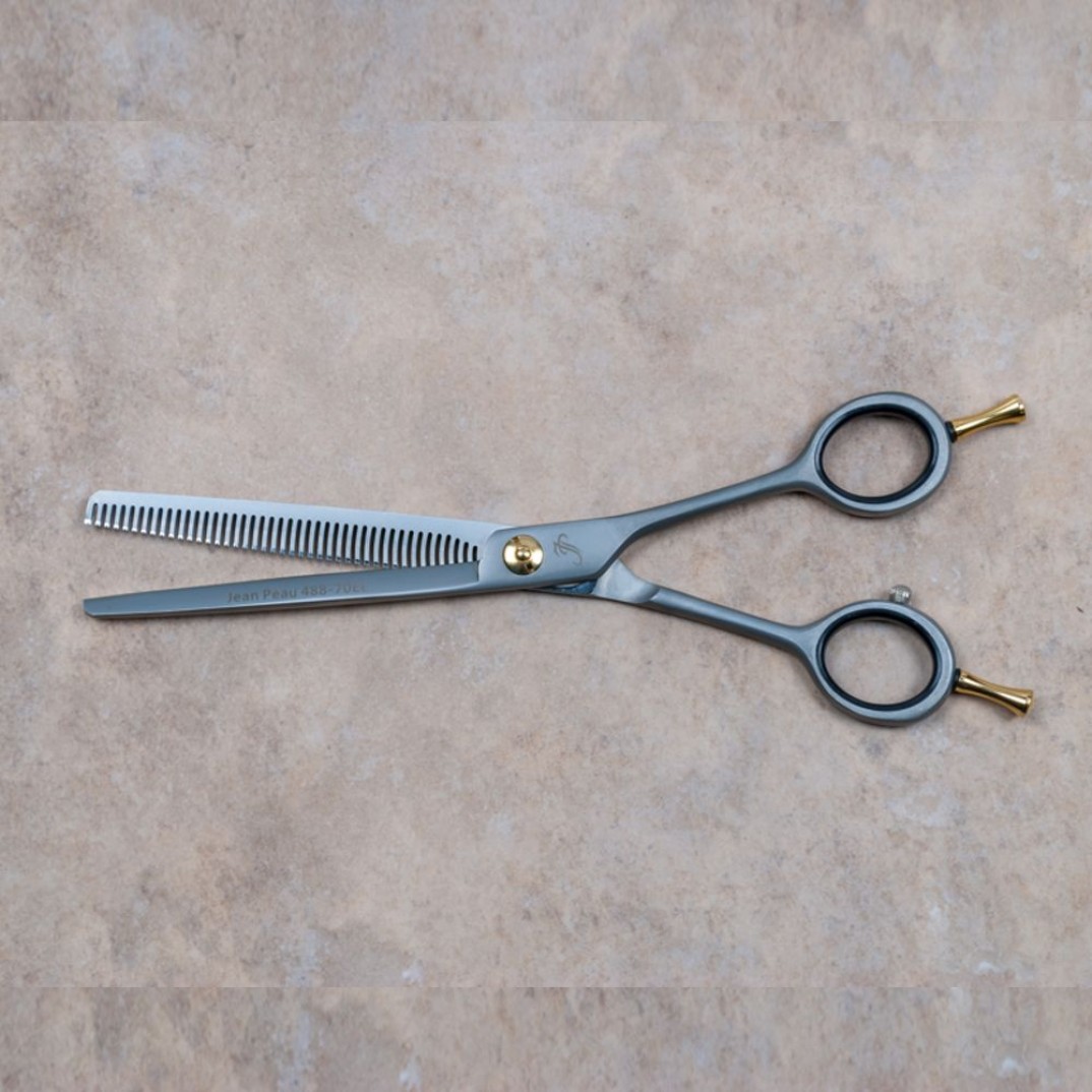 Jean Peau effileer schaar met enkele rij tanden van 18 centimeter