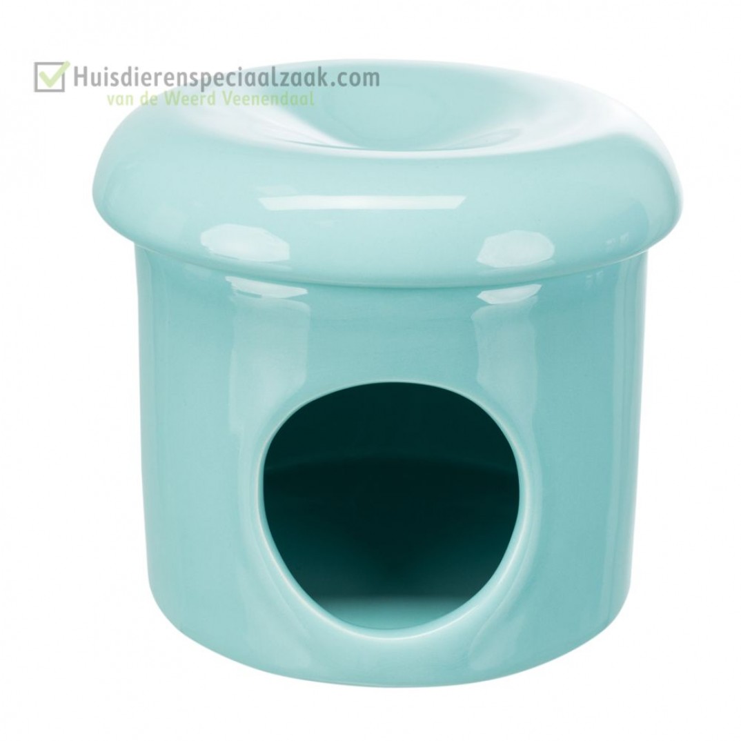 Keramiek huisje turquoise