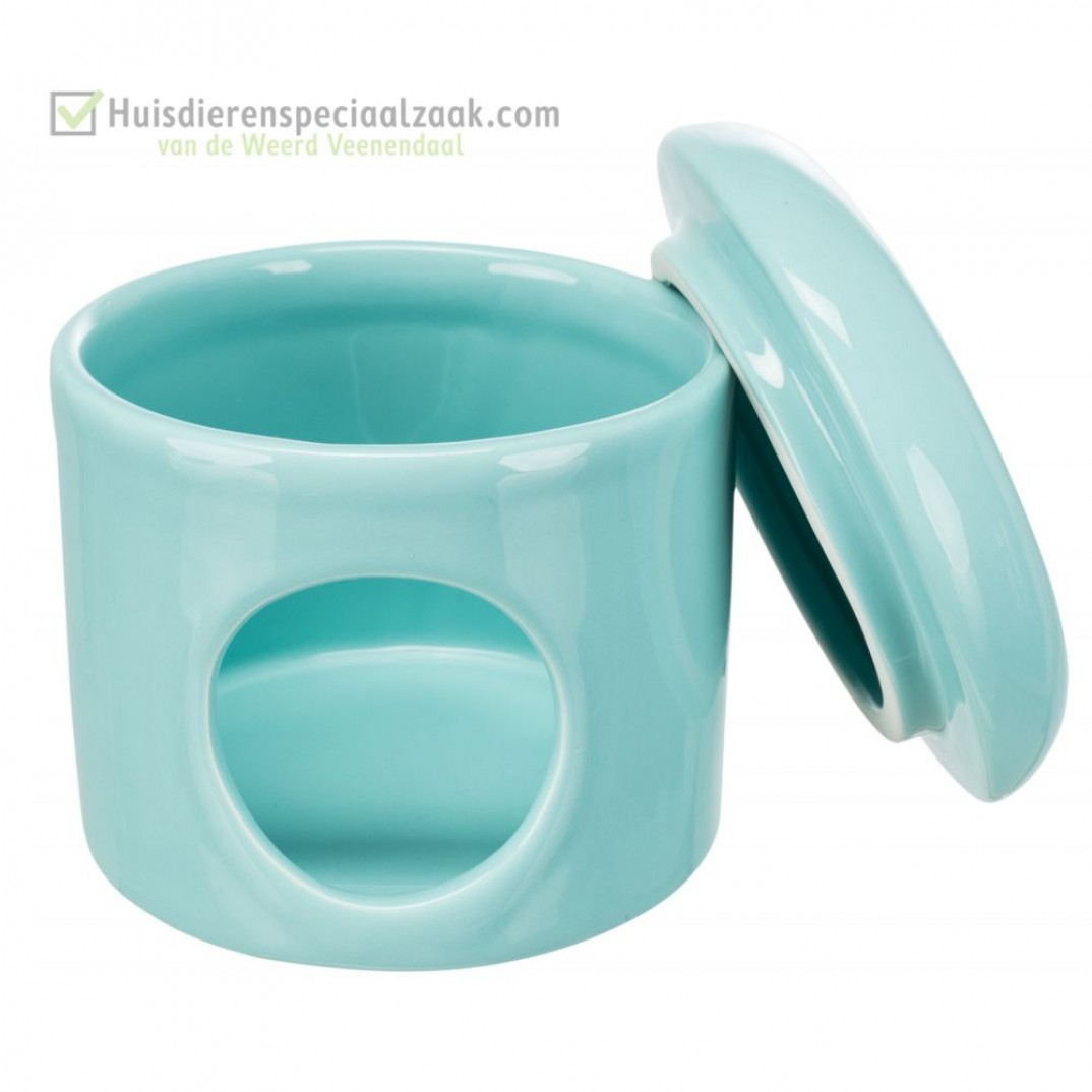 Keramiek huisje turquoise