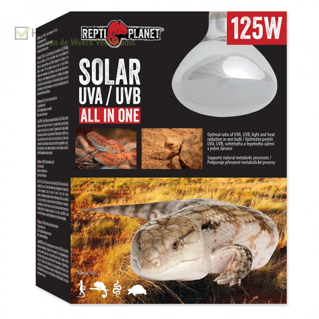 Solar UVA/UVB all in one 125W warmte lamp, infrarood, uv alles in 1