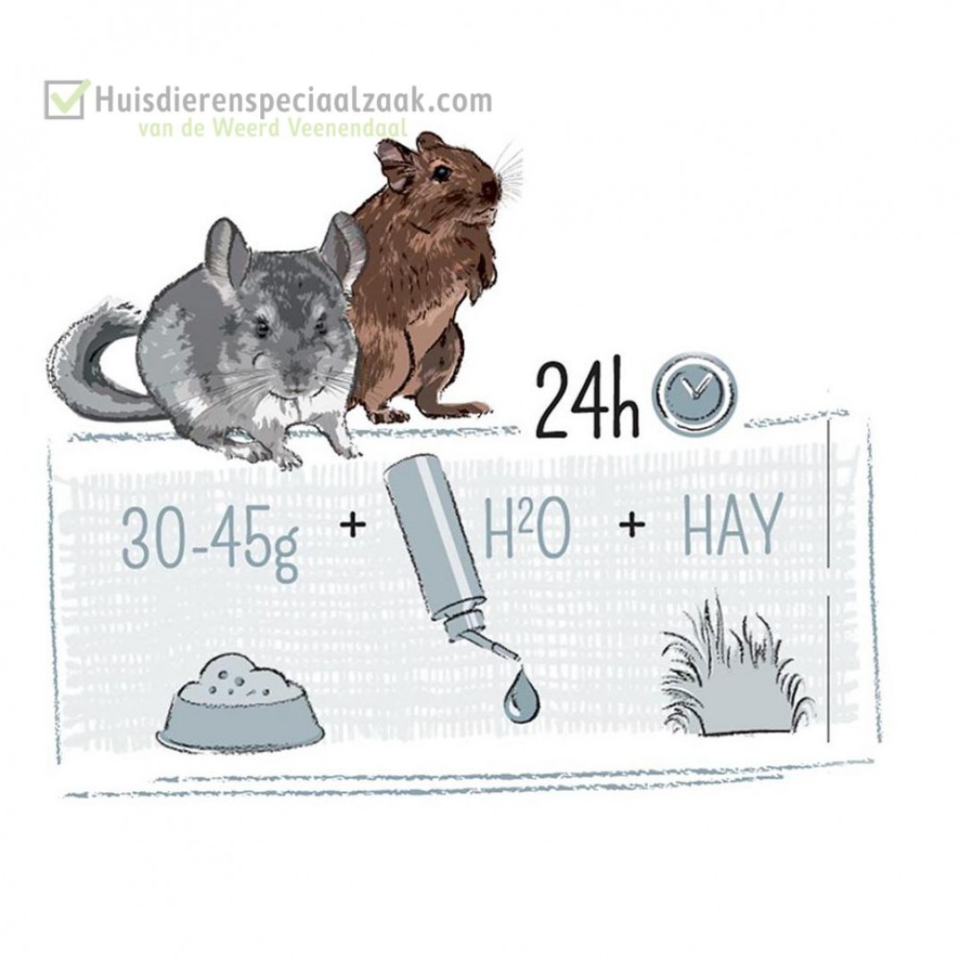 Puur chinchilla & degoe 500gr voeding gemengd gezond