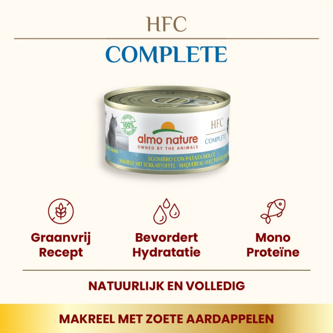 Almo Nature HFC Complete Graanvrij Makreel & Aardappelen 70g