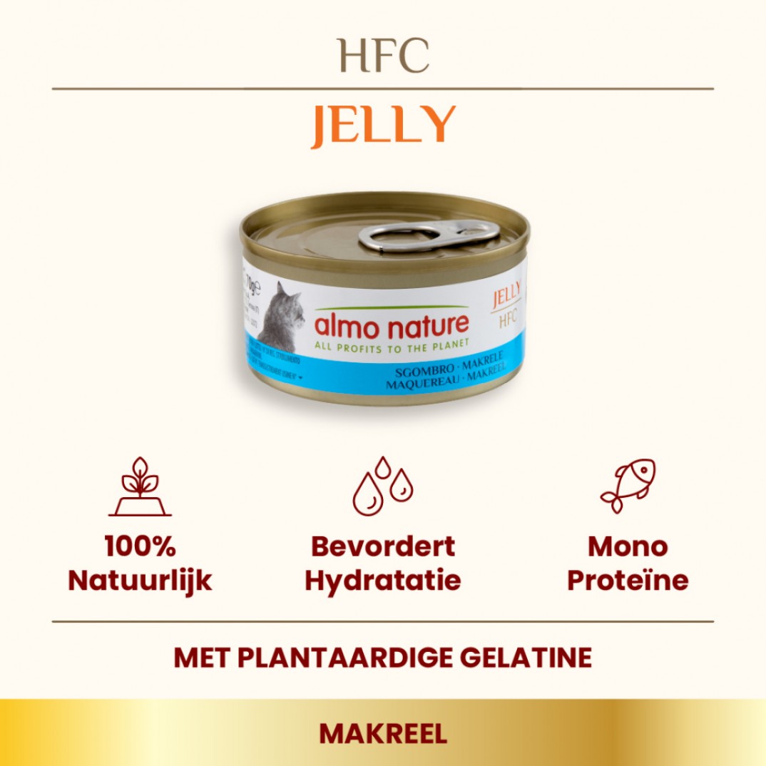 Almo Nature HFC Jelly Makreel 70 gram premium nat kattenvoer Human Grade