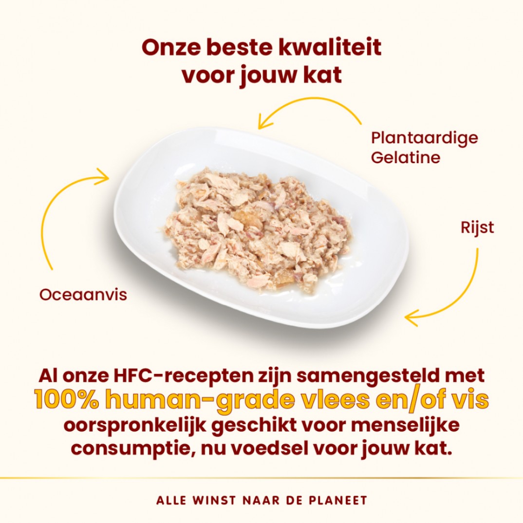 Almo Nature HFC Jelly Oceaanvis 70 gram natuurlijke aanvullende kattenvoeding met makreel en witte vis