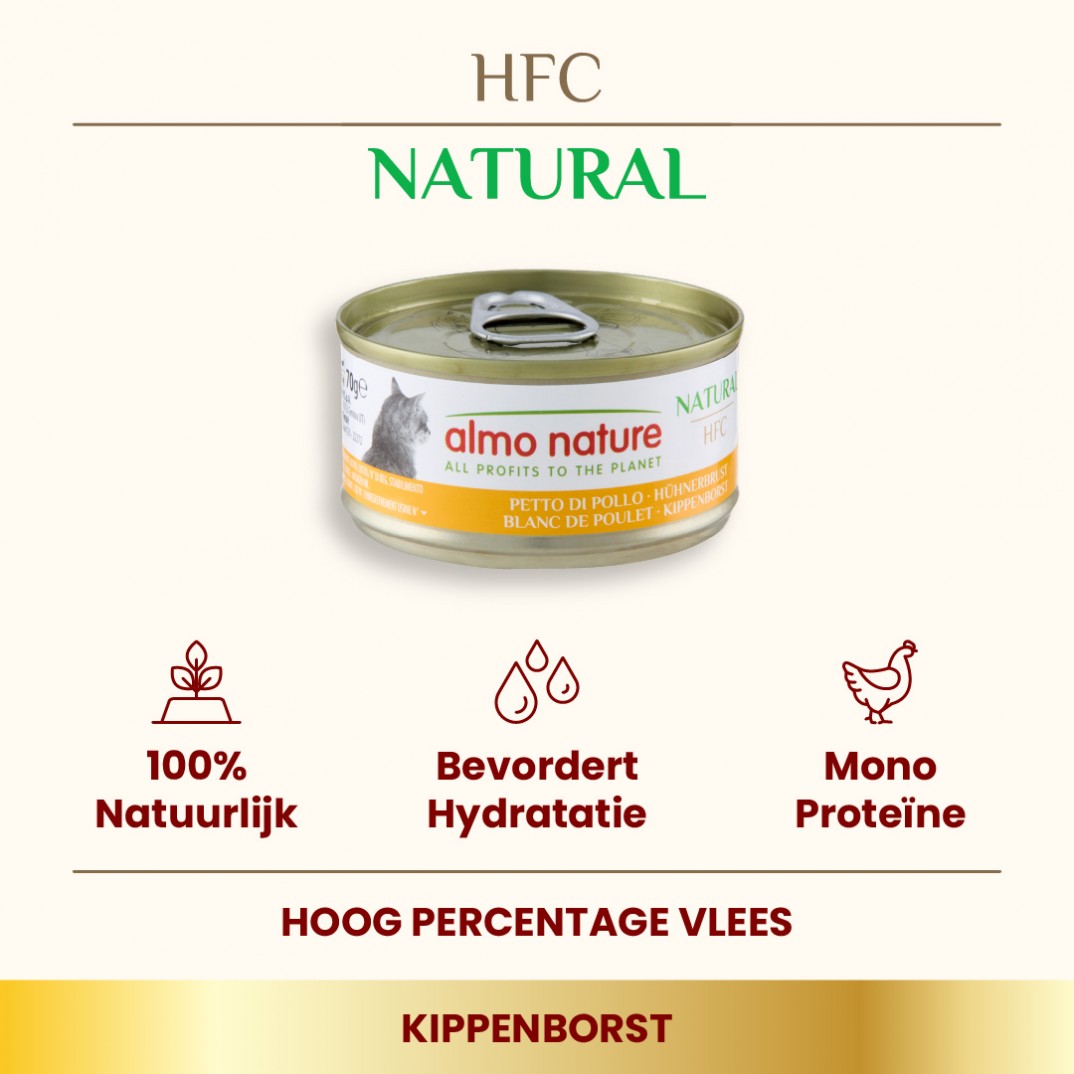 Almo Nature HFC kattenvoer met kippenborst in blikje van 70 gram