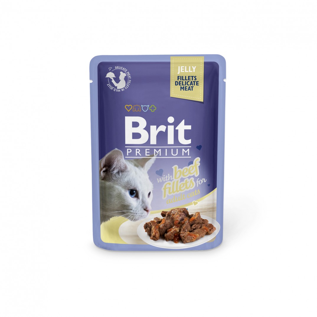 Brit Premium kat Pouche Beef Fillets in Jelly
