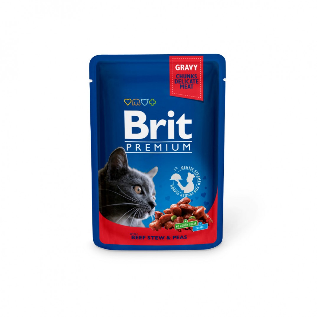 Brit Premium kat Pouche met Beef Stew & Peas