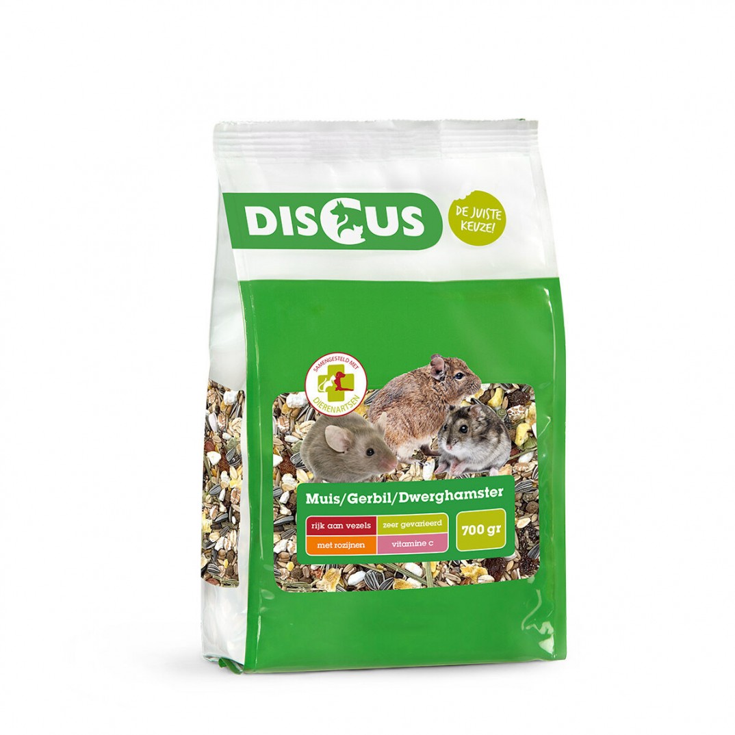 Discus premium Knaagdiervoer Muis-Gerbil-Dwerghamster 700gr
