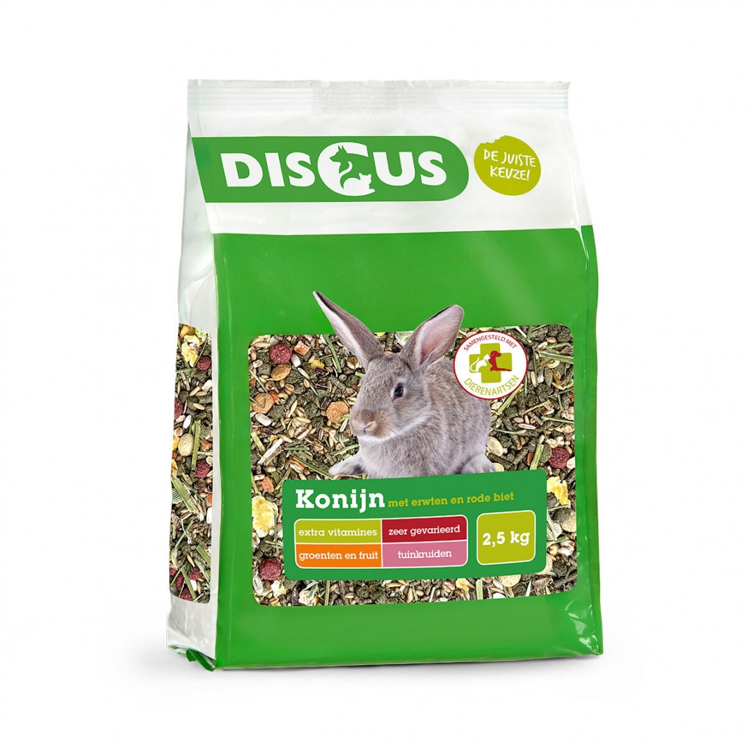 DISCUS Premium Konijnenvoer Erwten en biet 2.5kg