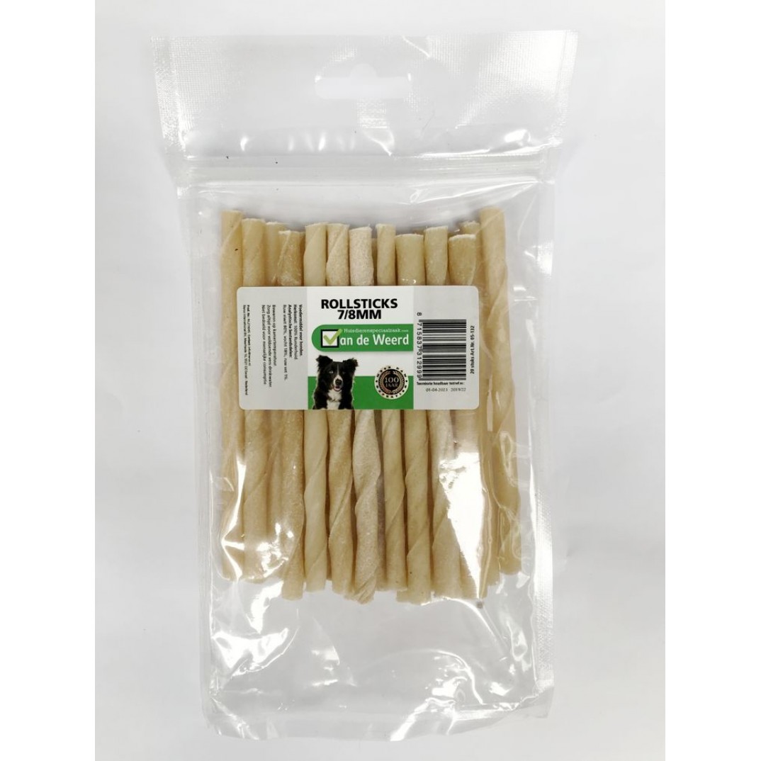 Runderhuid rolsticks 7/8 mm zak 20 st