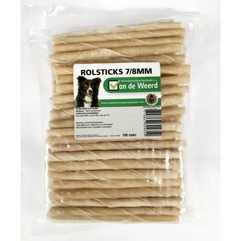 Van de Weerd - Runderhuid Rolsticks 7/8 mm zak 100 st