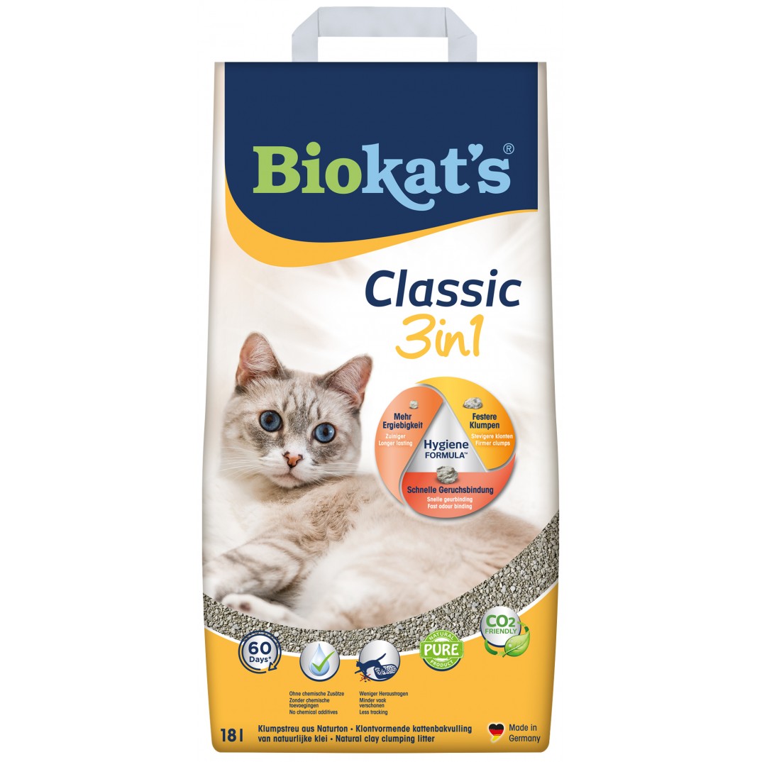 Biokat’s Classic 3in1 kattenbakvulling met drievoudige korrels