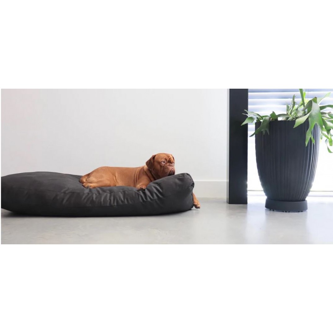 Maxxnobel Hondenkussen - Lederlook Cognac Zwart 80x55