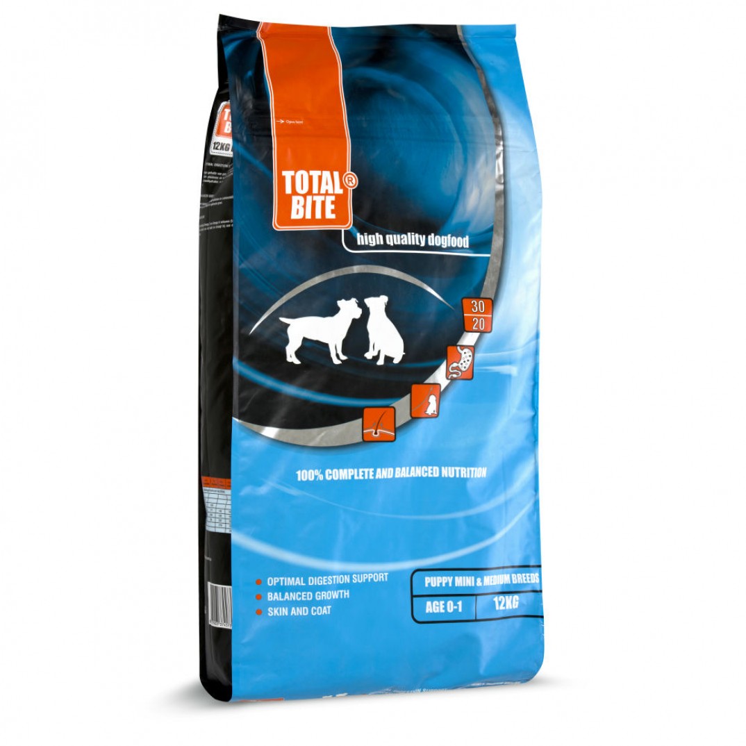 Total Bite puppy mini en medium 12kg