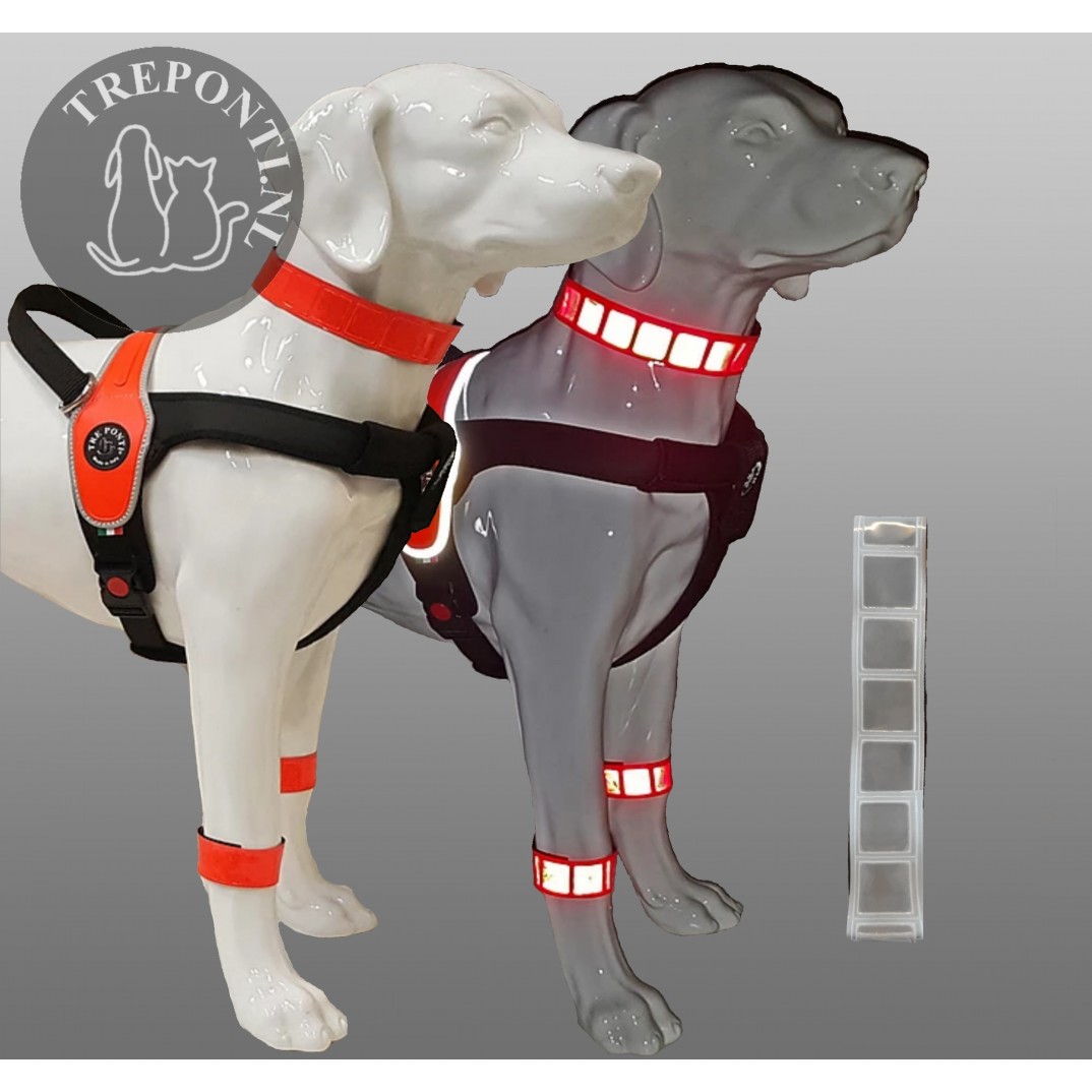 Tre ponti high visibility reflective banden set wit