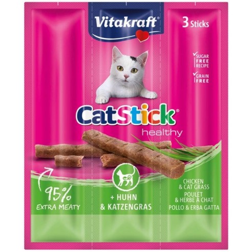 Vitakraft Cat Stick classic met Kip en Kattengras