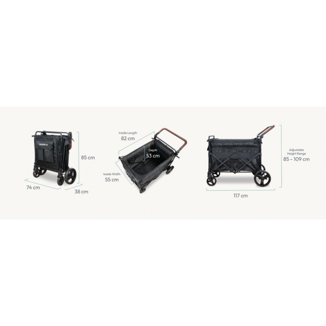 WonderFold Max huisdierenwagen voor honden en katten met ruim interieur en opvouwbaar frame